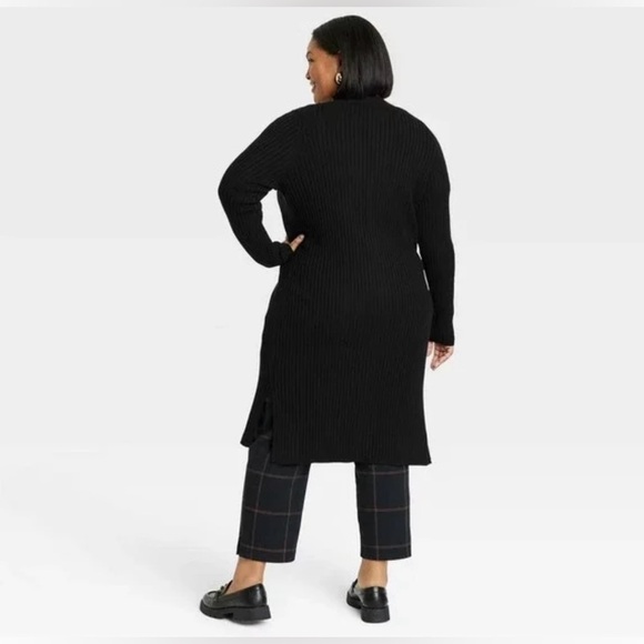 Ava & Viv Black Ribbed Cardigan NWT 2X - Picture 2 of 8